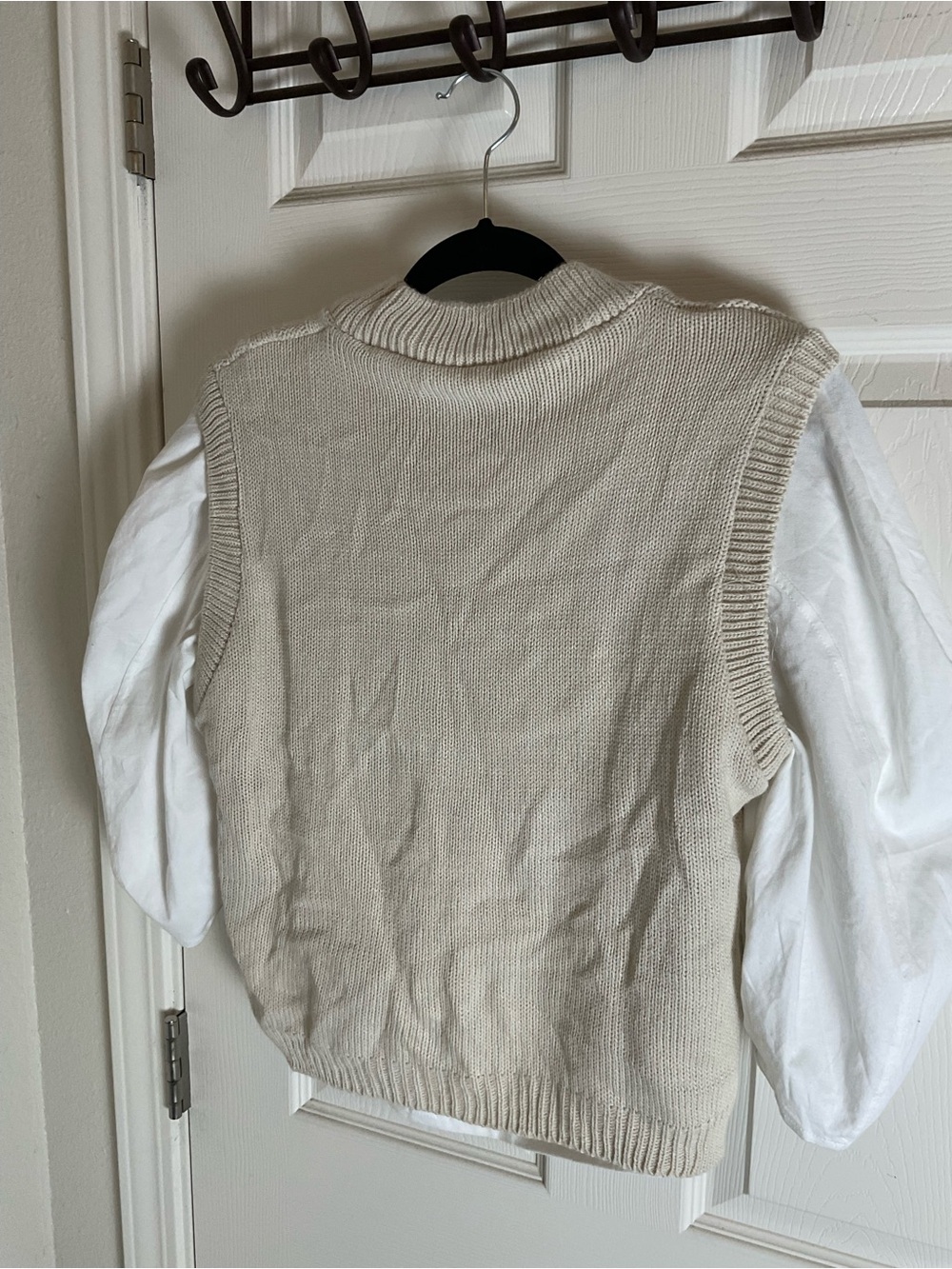 Zara Knit Sweater Vest Layered White Top Medium M - Picture 7 of 9